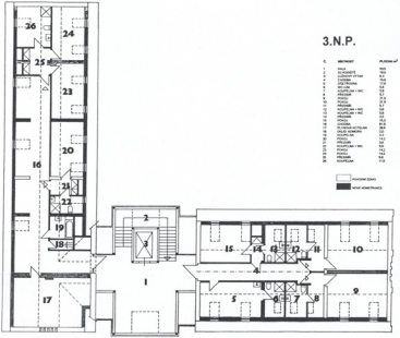 Charitní dům sv.Mikuláše v Ludgeřovicích - půdorys 3.n.p. - foto: © Ateliér Filandr