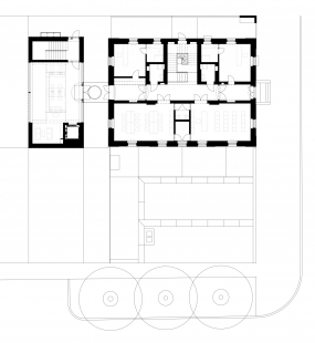 IGI Vratislavice - knihovna a spolkové centrum - Půdorys 1.np - foto: atakarchitekti