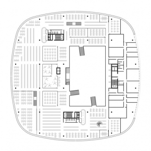 Soutěžní projekt Národní technické knihovny v Praze - Půdorys 2.NP - foto: © AK architekti, 2001