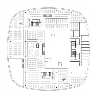 Soutěžní projekt Národní technické knihovny v Praze - Půdorys 3.NP - foto: © AK architekti, 2001