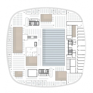 Soutěžní projekt Národní technické knihovny v Praze - Půdorys 5.NP - foto: © AK architekti, 2001