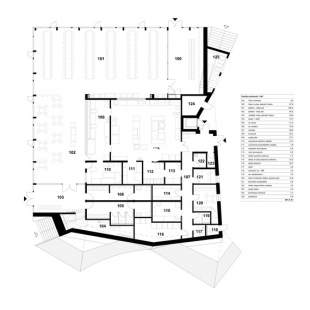 Komunitní centrum Mírová - Půdorys přízemí - foto: Projektil architekti