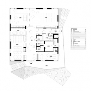 Komunitní centrum Mírová - Půdorys patra - foto: Projektil architekti