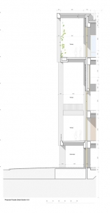 Kingston University Town House - Řez fasádou - foto: Grafton Architects