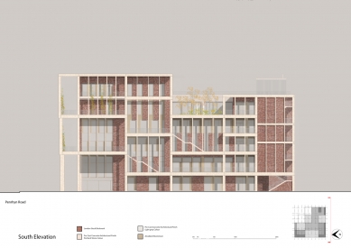 Kingston University Town House - Jižní pohled - foto: Grafton Architects