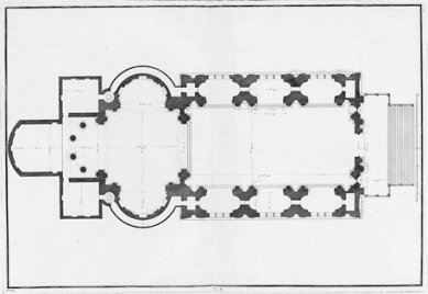 Kostel Nejsvětějšího Vykupitele - Půdorys - foto: Ottavio Bertotti Scamozzi, 1783