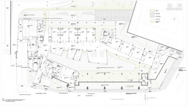 Studentská kolej univerzity v Jaénu - Půdorys suterénu - foto: NON Arquitectura