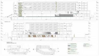 Studentská kolej univerzity v Jaénu - Podélné řezy - foto: NON Arquitectura