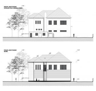Rekonstrukce budovy mateřské školy v Polánce - Pohledy jihovýchodní