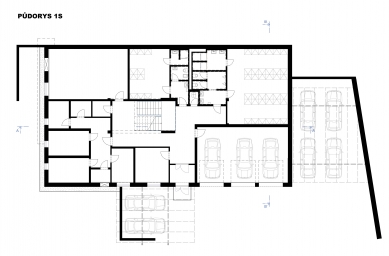 Building of the Czech Police in Velké Meziříčí - Ground plan 1PP