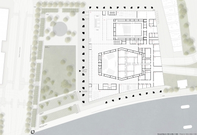 Vltavská filharmonie - soutěžní návrh - Půdorys přízemí - foto: David Chipperfield Architects / jakub cigler architekti