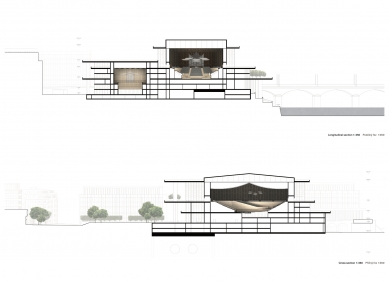 Vltavská filharmonie - soutěžní návrh - Řezy - foto: David Chipperfield Architects / jakub cigler architekti