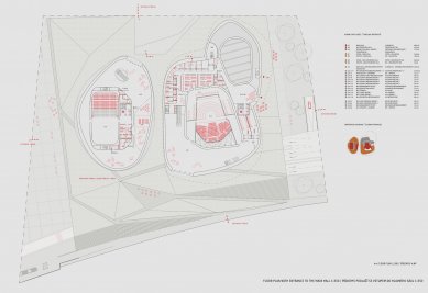 Vltavská filharmonie - soutěžní návrh 4. místo - Půdorys 4.np - foto: Petr Hájek ARCHITEKTI, s.r.o.