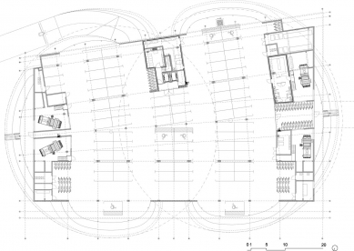 Univerzitní kampus Schoonmeersen - budova T - Půdorys suterénu - foto: SADAR+VUGA