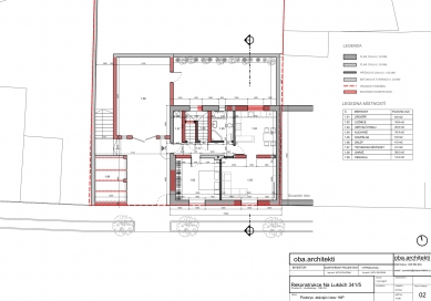 House conected with greenery - Floor plan 1st floor - original state - foto: Iveta Lengerova architekti