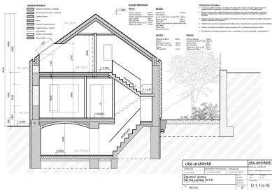 House conected with greenery - Řez D-D' - foto: Iveta Lengerova architekti