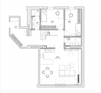 Duplex apartment in Scandinavian style - Floor plan 5th floor - current state