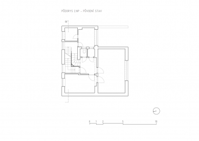 Family House Uh. Hradiště - Floor plan 2nd floor - original state - foto: studio NEW WORK