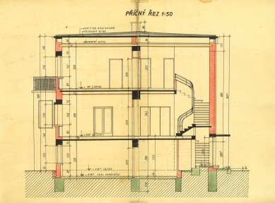 Reconstruction and extension of a 1933 villa - Řez - původní stav