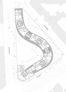Residenze Carlo Erba - Půdorys patra - foto: Eisenman Architects