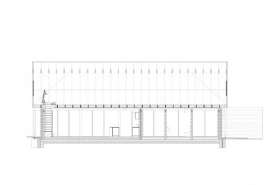 Víkendový dům v Uckermarku - Podélný řez - foto: Sigurd Larsen Architekten