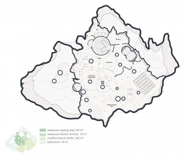 MEHRIN Museum - 2nd place - Půdorys restaurace - 5.np - foto: MVRDV