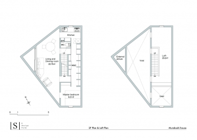 Dům Murakoshi - Půdorys horních podlaží - foto: S Design Farm