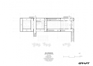 Řemeslný pivovar Brło - Půdorys patra - foto: Graft Architects