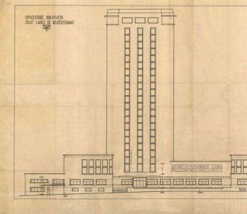 Knižní věž v Gentu - Fasáda projektu z roku 1934