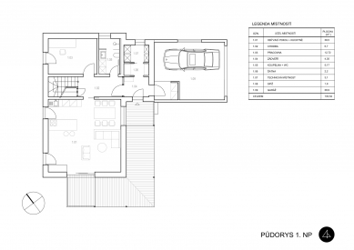 Rodinný dům v Šestajovicích - Půdorys přízemí - foto: Archport