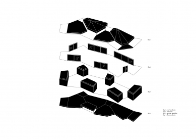 Modular research center - Rozložená axonometrie - foto: CHYBIK + KRISTOF