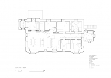 The reborn Buquoy summer palace Bažantnice - Floor plan 1st floor