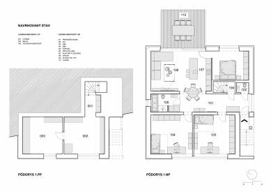 Under the Wallnut tree - Floor plans of the proposed state - foto: Šercel Švec
