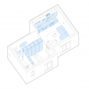 Byt G - Axonometrie - foto: GRAU Architects