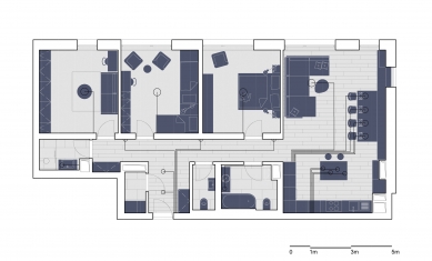 Interiér horského apartmánu, Špindlerův Mlýn - Půdorys