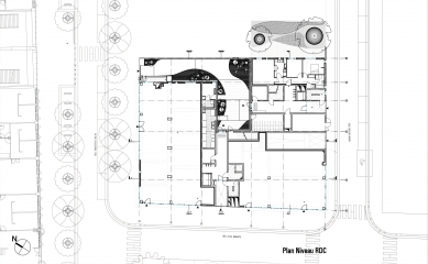 Sociální bydlení Zac Masséna - Půdorys přízemí - foto: Beckmann N’Thépé Architectes