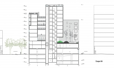 Sociální bydlení Zac Masséna - Řez - foto: Beckmann N’Thépé Architectes