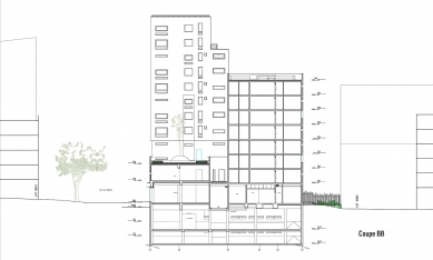 Sociální bydlení Zac Masséna - Řez - foto: Beckmann N’Thépé Architectes