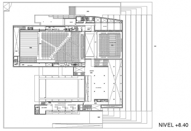 Kongresový palác a auditorium - Půdorys úrovně 8,40 m - foto: © Carlos Ferrater Arquitectos Asociados, Barcelona