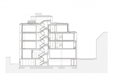 Apartments on Rua da Senhora da Luz - Podélný řez - foto: Souto Moura - Arquitectos, S.A.