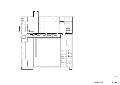 ČZU - revitalizace auly - Půdorys 1.pp - foto: Architekti DRNH