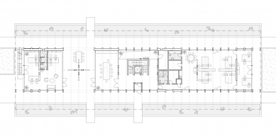 Klouboucká lesní Headquarters - Půdorys 1NP