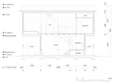 Dům U v Irie - Řez - foto: Ushijima Architects