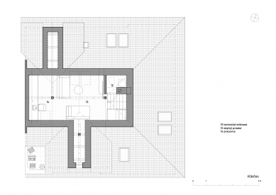 Půda v Kolonii Svoboda - Půdorys půdy - návrh - foto: System Recovery Architects