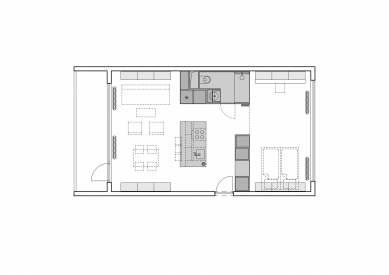 Interiér panelákového bytu - Půdorys bytu - návrh - foto: Papundekl Architekti
