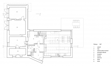 Rodinný dům Písnice - Půdorys 1.np - foto: daviddavidová architekti