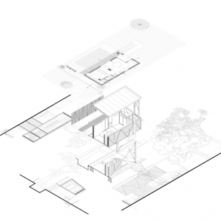 Dům IB - Rozložená axonometrie - foto: Javier Agustin Rojas