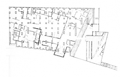 Historické muzeum římského umění - Půdorys suterénu - foto: © Rafael Moneo, 1980