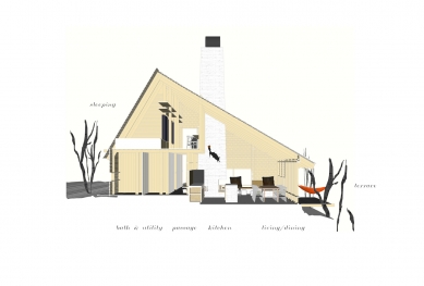 Kloboukový dům - Řez - foto: Tina Bergman Architect