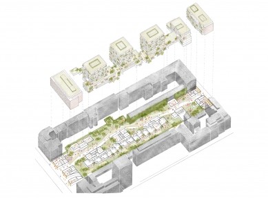 Park Kneževa Residential block - Axonometry